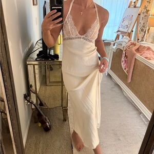 Zara White Silk Slip Dress